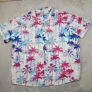 Oak Hill Shirt Men 2XL Palm Tree Hawaiian Button Up Summer Beach Vacation Casual